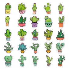 Set 50 Sticker Cactus Suculentas Stickers Adhesivos Pegatina